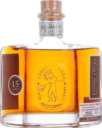 RON CONDE DE CUBA 15 años extra añejo 700 ml 38°
